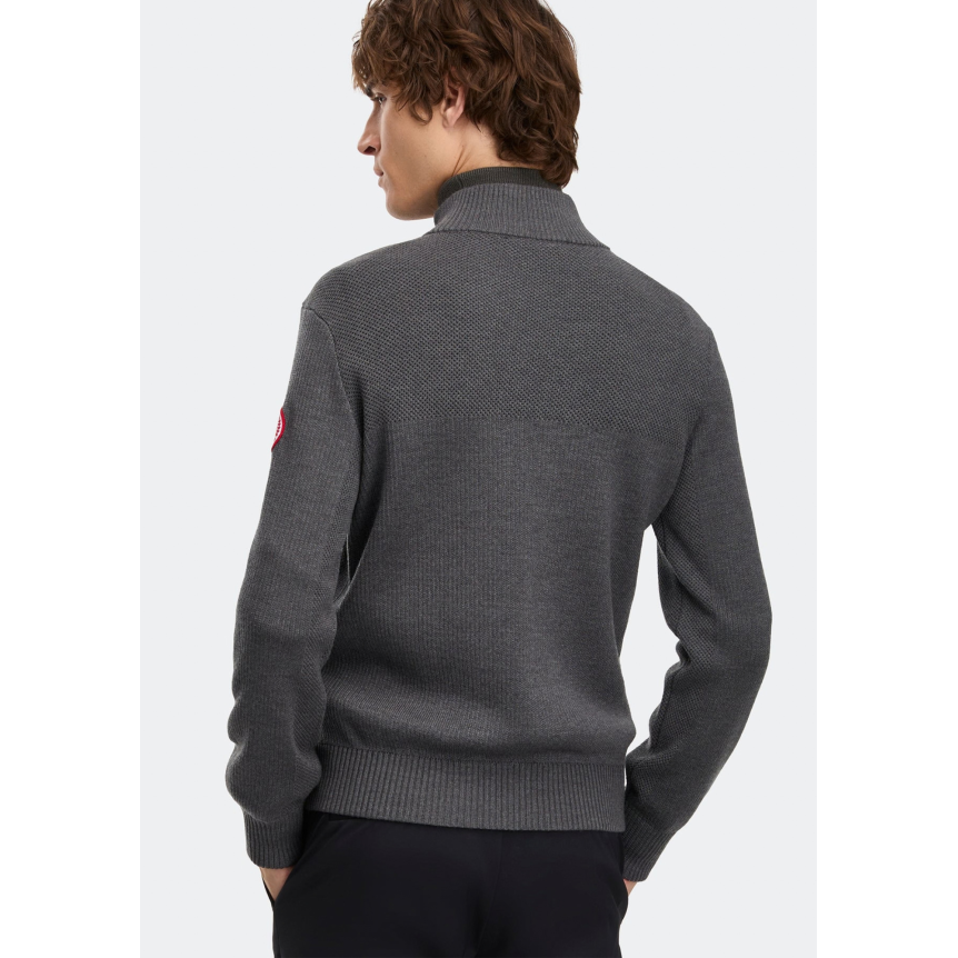 veste zippée en maille CANADA GOOSE  HyBridge® bi matière laine mérinos grise