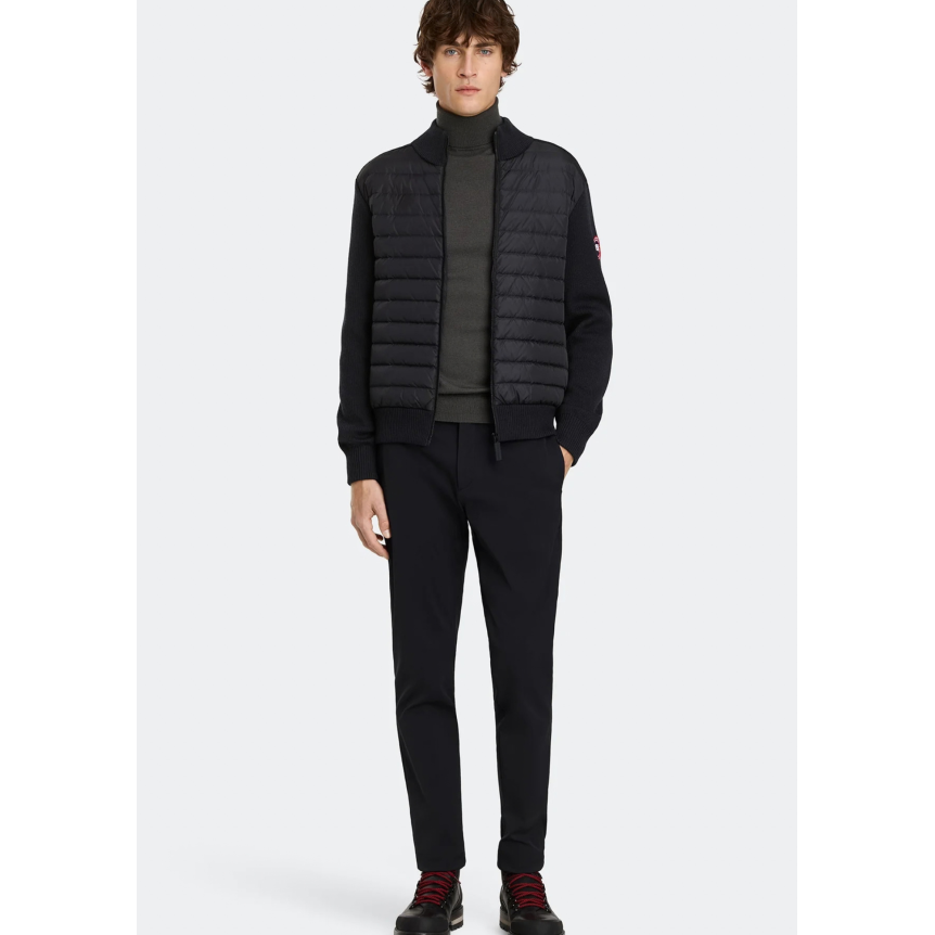 Veste zippée CANADA GOOSE Hybridge en maille laine mérinos noire