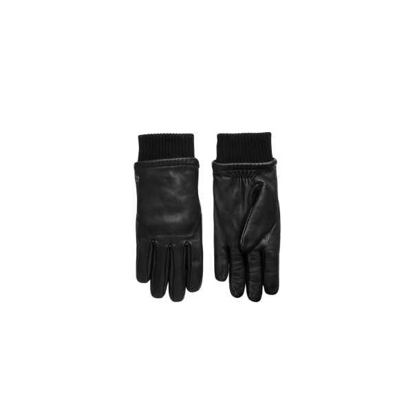 Gant Workman CANADA GOOSE en cuir noir poignet laine