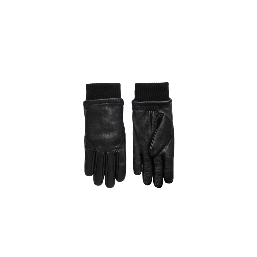 Gant Workman CANADA GOOSE en cuir noir poignet laine