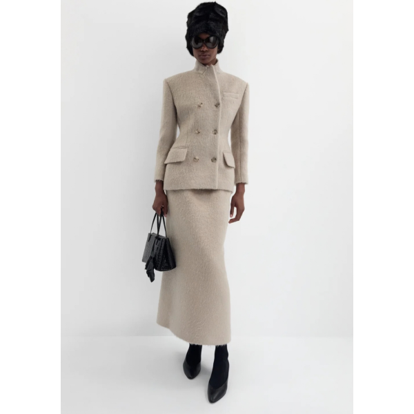Jupe crayon MAGDA BUTRYM sans couture fendue laine beige