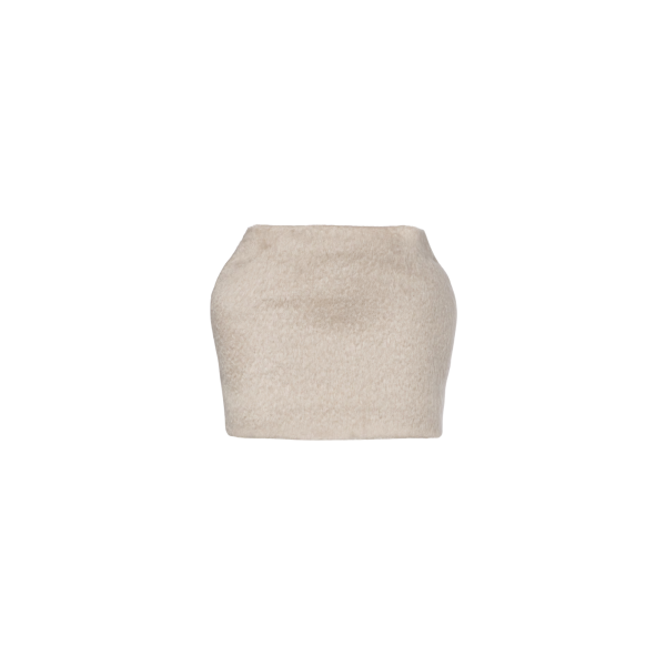 Mini jupe MAGDA BUTRYM rembourrée hanche laine mohair beige
