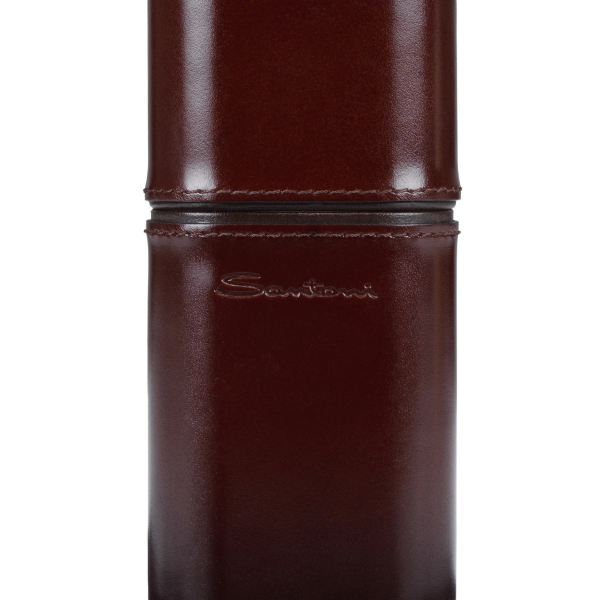 Porte-cigares SANTONI Cohiba en bois de cèdre revêtu de cuir marron