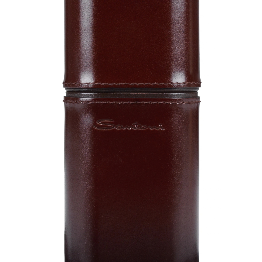 Porte-cigares SANTONI Cohiba en bois de cèdre revêtu de cuir marron