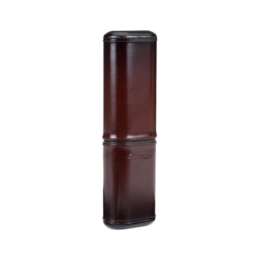 Porte-cigares SANTONI Cohiba en bois de cèdre revêtu de cuir marron