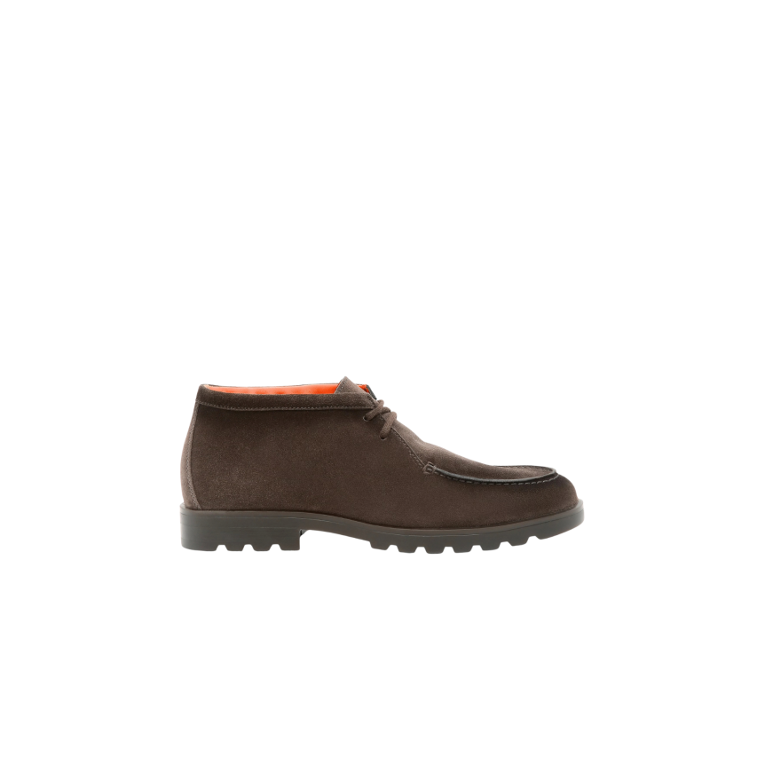 Desert boots à lacets SANTONI daim marron