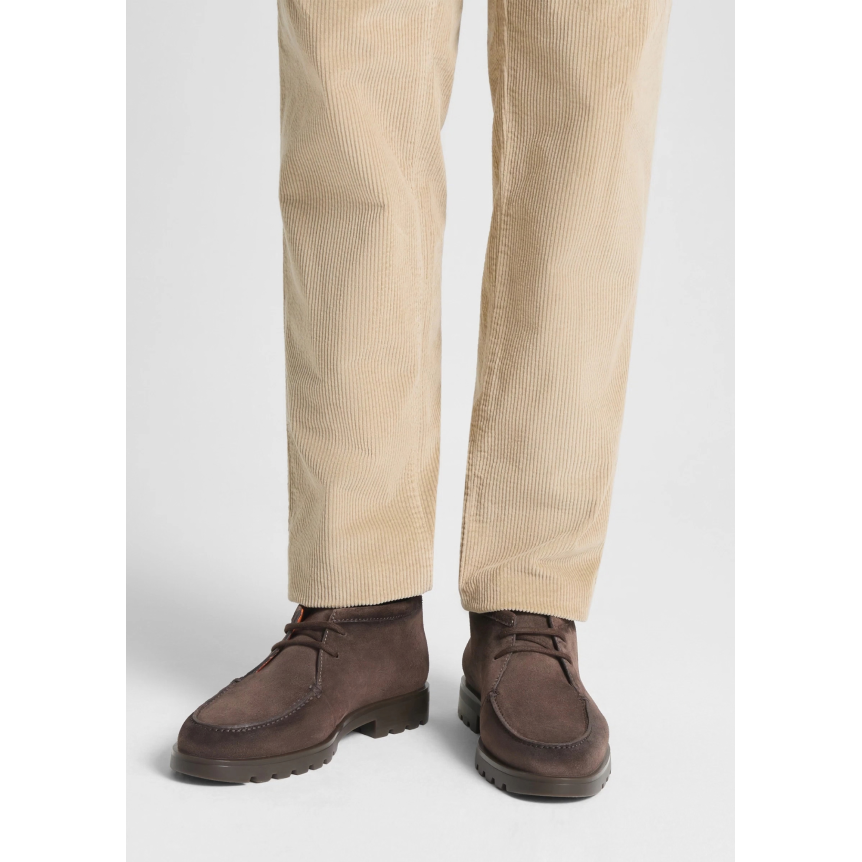 Desert boots à lacets SANTONI daim marron