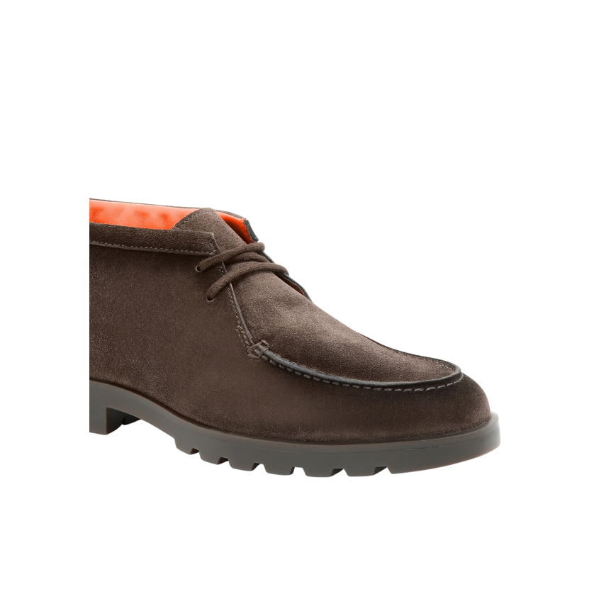 Desert boots à lacets SANTONI daim marron