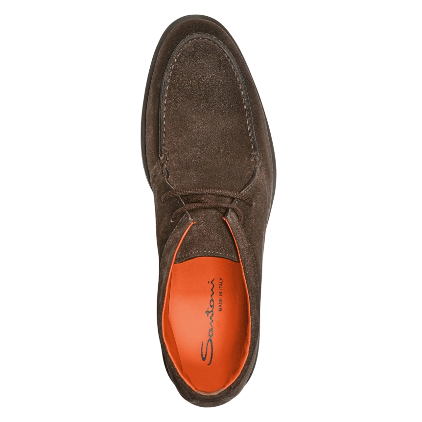 Desert boots à lacets SANTONI daim marron