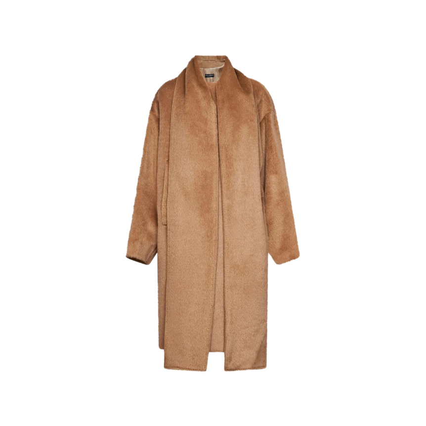 Manteau long DOLCE & GABBANA Alpaga laine vierge camel Echarpe