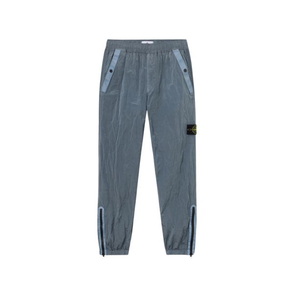 Pantalon de survêtement STONE ISLAND regular nylon métal bleu gris zip cheville taille élastique