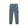 Pantalon de survêtement regular nylon métal bleu gris zip cheville taille élastique