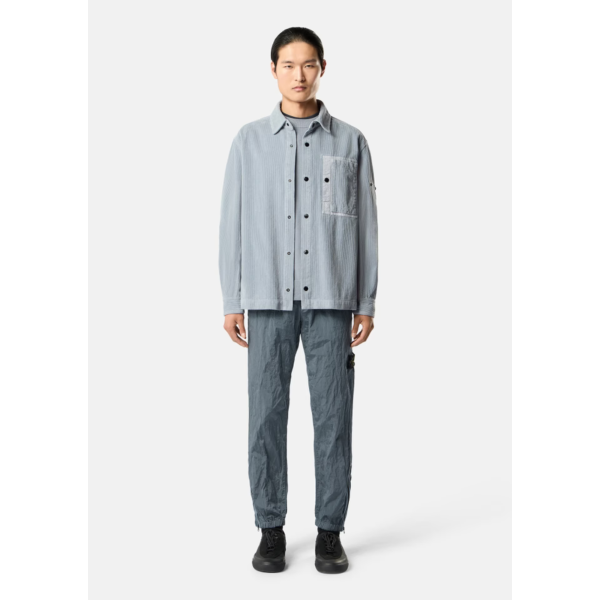 Pantalon de survêtement STONE ISLAND regular nylon métal bleu gris zip cheville taille élastique