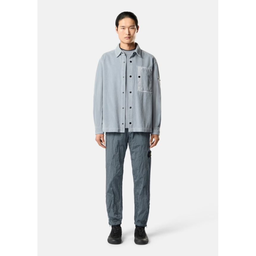Pantalon de survêtement STONE ISLAND regular nylon métal bleu gris zip cheville taille élastique