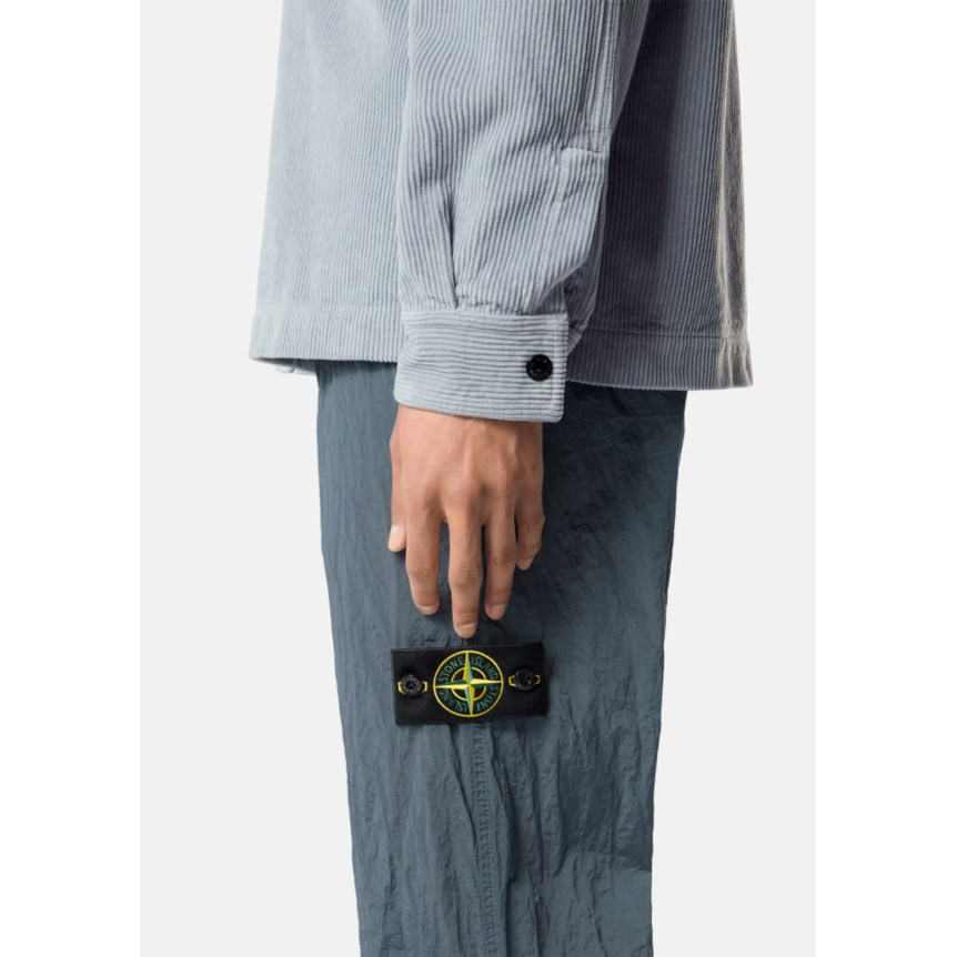 Pantalon de survêtement STONE ISLAND regular nylon métal bleu gris zip cheville taille élastique