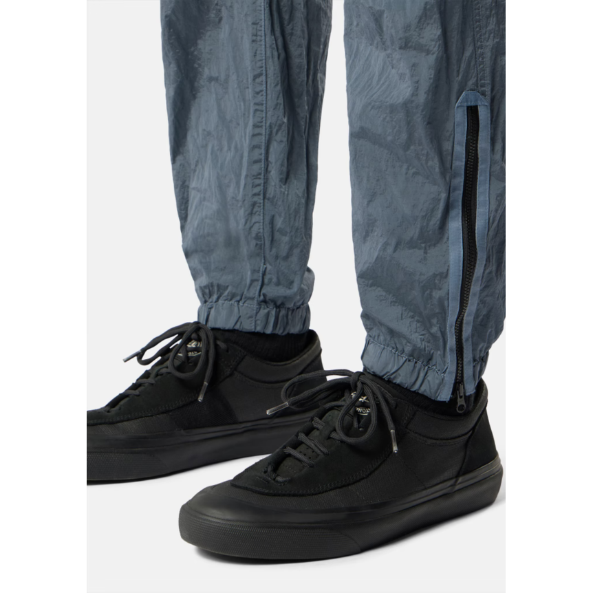 Pantalon de survêtement STONE ISLAND regular nylon métal bleu gris zip cheville taille élastique