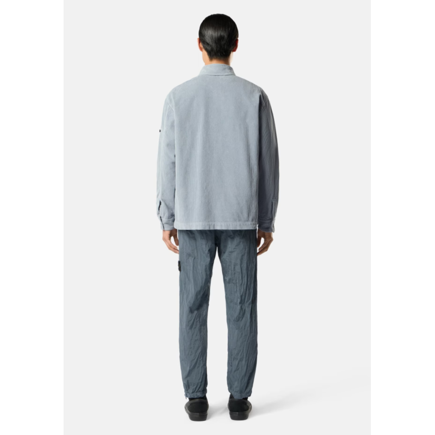 Pantalon de survêtement STONE ISLAND regular nylon métal bleu gris zip cheville taille élastique