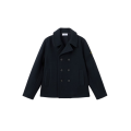 Veste Caban croisé double boutonnage drap de laine vierge cachemire bleu marine