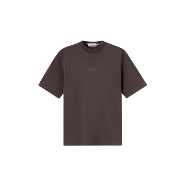 T-shirt STONE ISLAND  coton marron chocolat boussole branchage camouflage dos