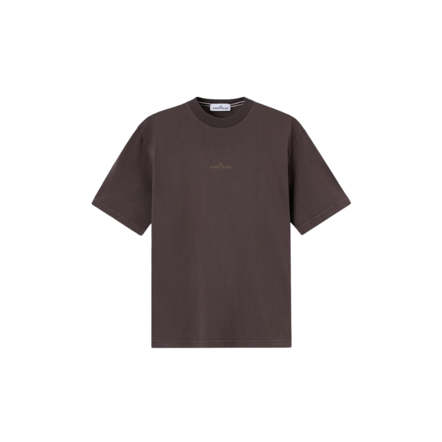 T-shirt STONE ISLAND  coton marron chocolat boussole branchage camouflage dos