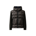 Cardigan à capuche à lunettes bi matière laine mérinos extrafine nylon DD Shell noir