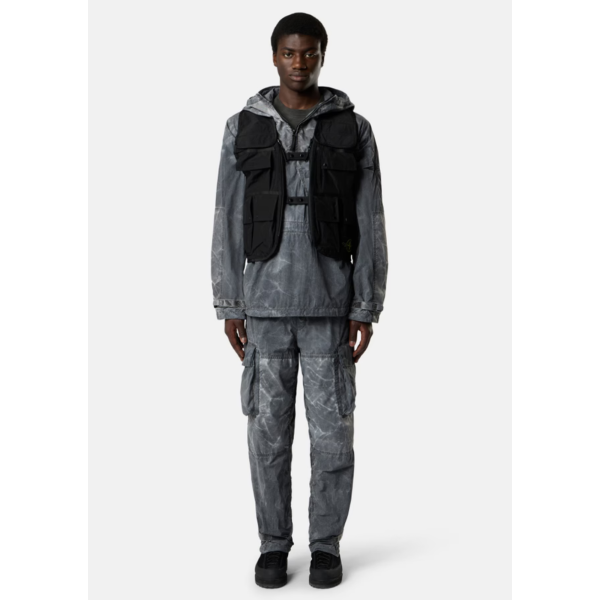 Pantalon cargo  ample STONE ISLAND  nylon Tela gris marbré finition irisée