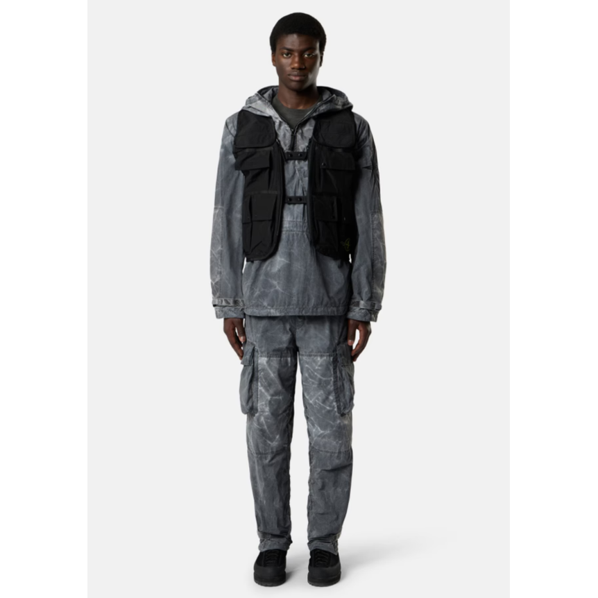 Pantalon cargo  ample STONE ISLAND  nylon Tela gris marbré finition irisée