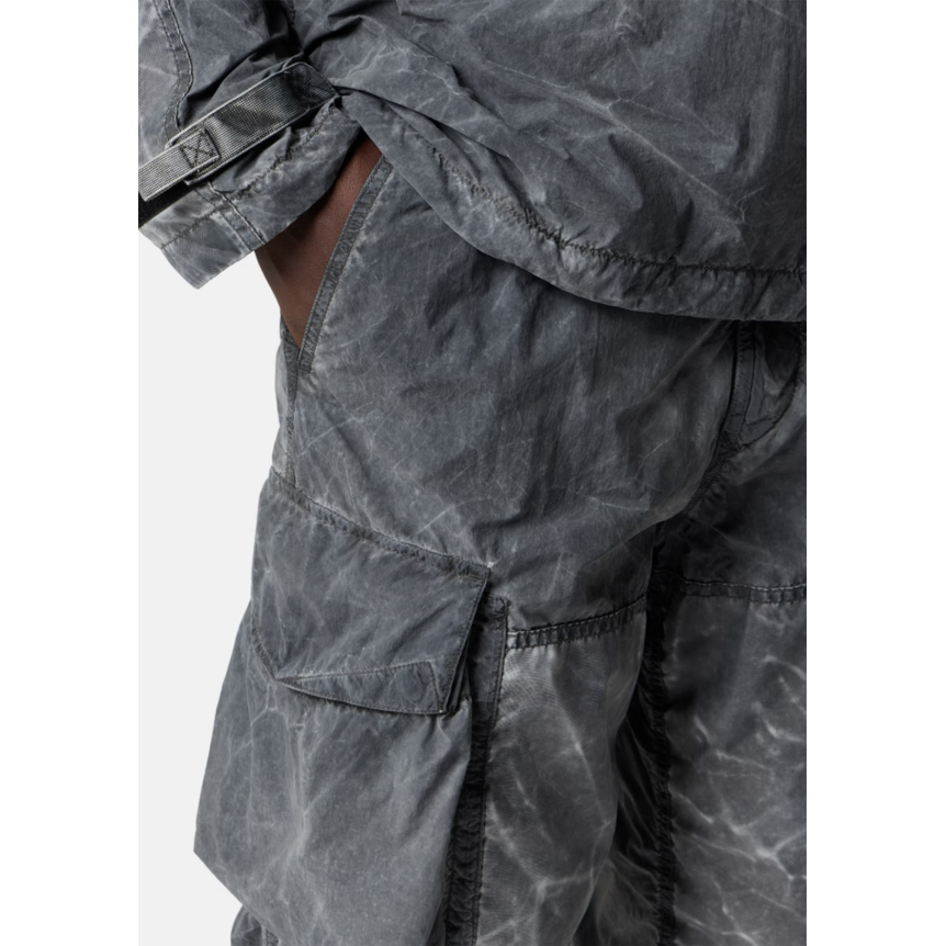 Pantalon cargo  ample STONE ISLAND  nylon Tela gris marbré finition irisée