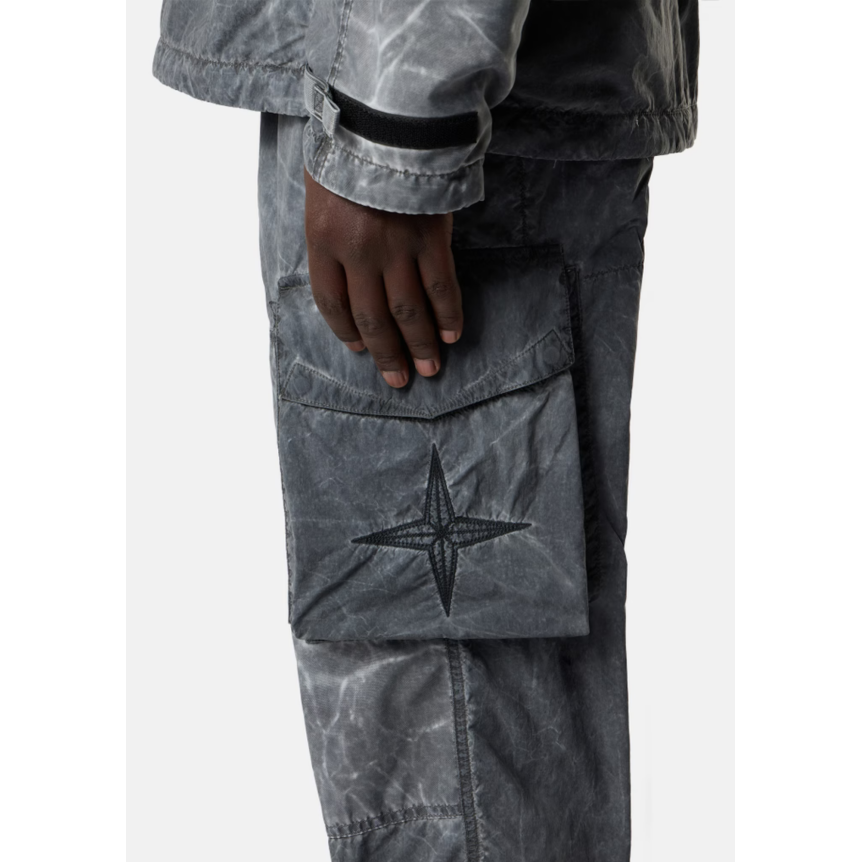 Pantalon cargo  ample STONE ISLAND  nylon Tela gris marbré finition irisée