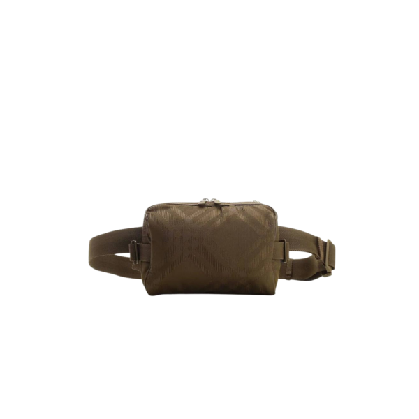 sac bandoulière BURBERRY carreaux jacquard nylon kaki marron