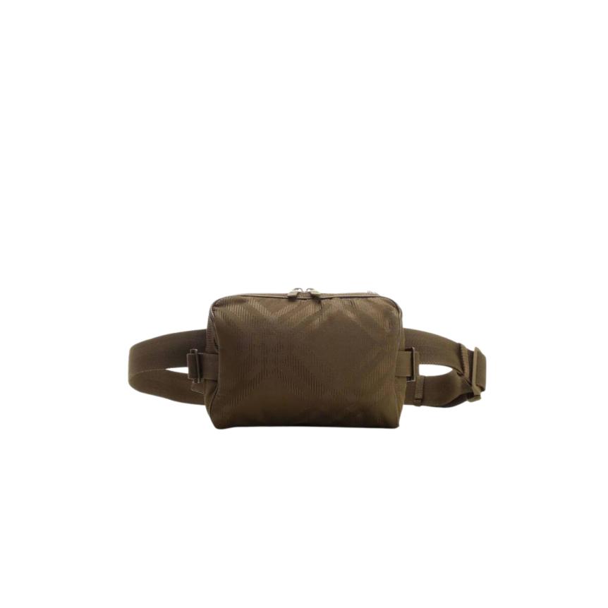 sac bandoulière BURBERRY carreaux jacquard nylon kaki marron