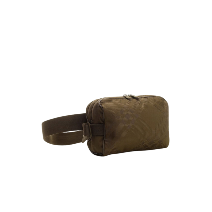 sac bandoulière BURBERRY carreaux jacquard nylon kaki marron