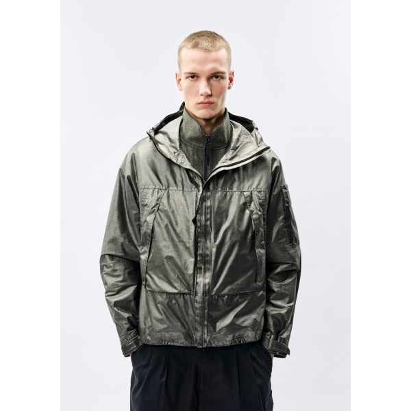 Veste à capuche CP COMPANY Nano Titanium Recolorée nylon argent Metropolis Series