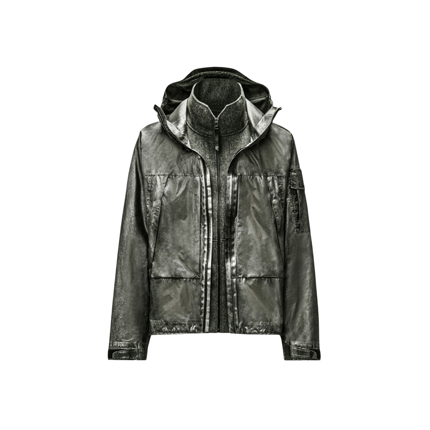 Veste à capuche CP COMPANY Nano Titanium Recolorée nylon argent Metropolis Series