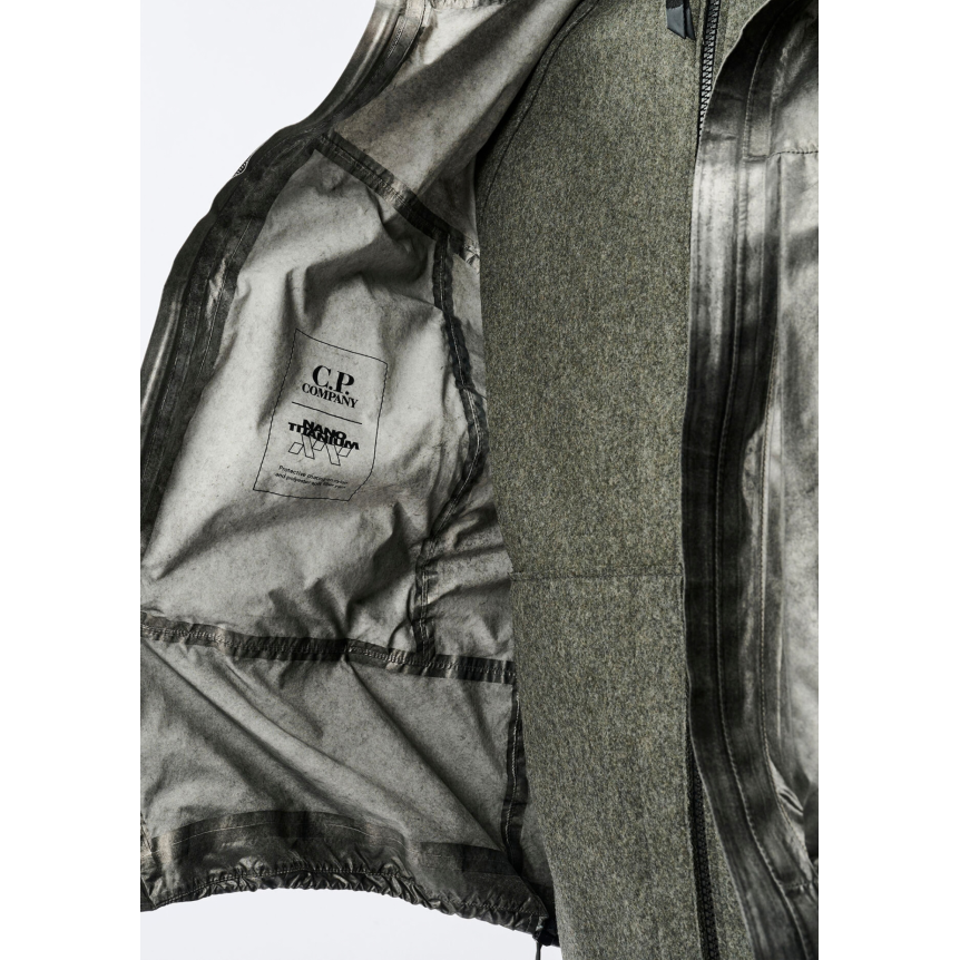 Veste à capuche CP COMPANY Nano Titanium Recolorée nylon argent Metropolis Series