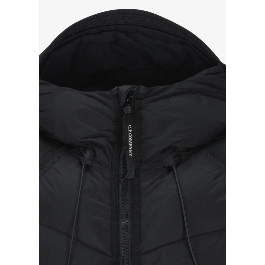 Doudoune à capuche CP COMPANY avec visière de protection nylon noir