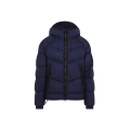 Doudoune à capuche avec visière de protection nylon bleu marine