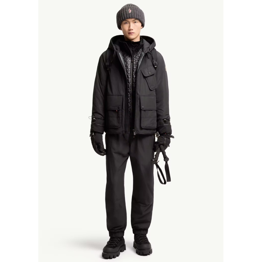 Pantalon de survêtement MONCLER micro soft nylon noir Grenoble Collection