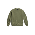 Sweat shirt col rond Loon coton vert disque noir