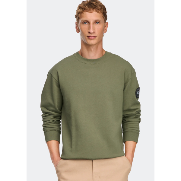 Sweat shirt CANADA GOOSE col rond Loon coton vert disque noir