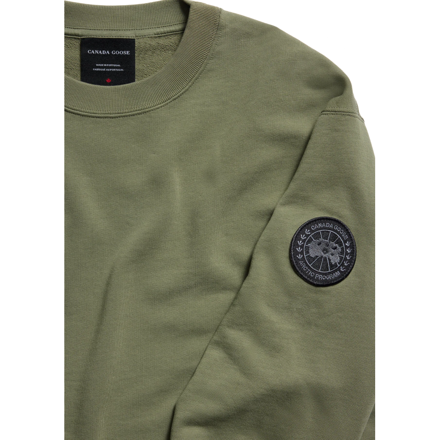 Sweat shirt CANADA GOOSE col rond Loon coton vert disque noir