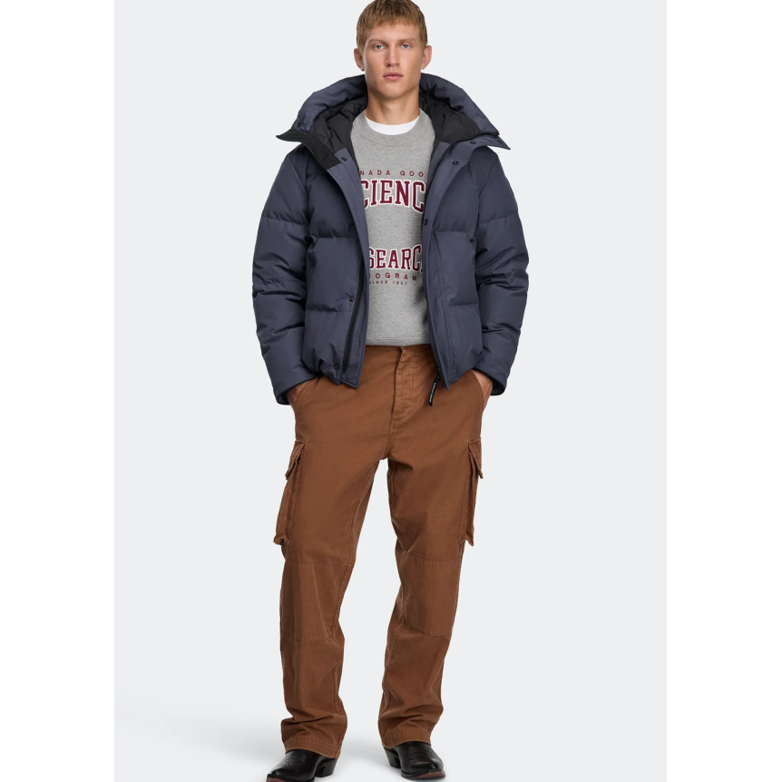 Parka doudoune CANADA GOOSE Seymour polyamide recyclé coton bleu jean disque noir