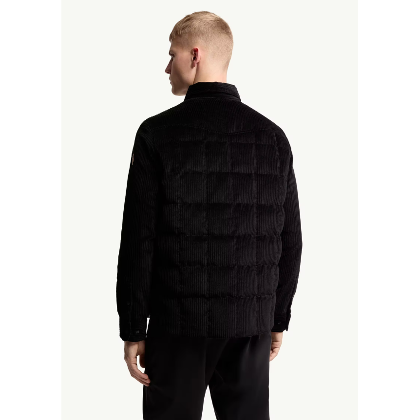 Sur Chemise doudoune MONCLER Gelt velours côtelé noir Grenoble Collection