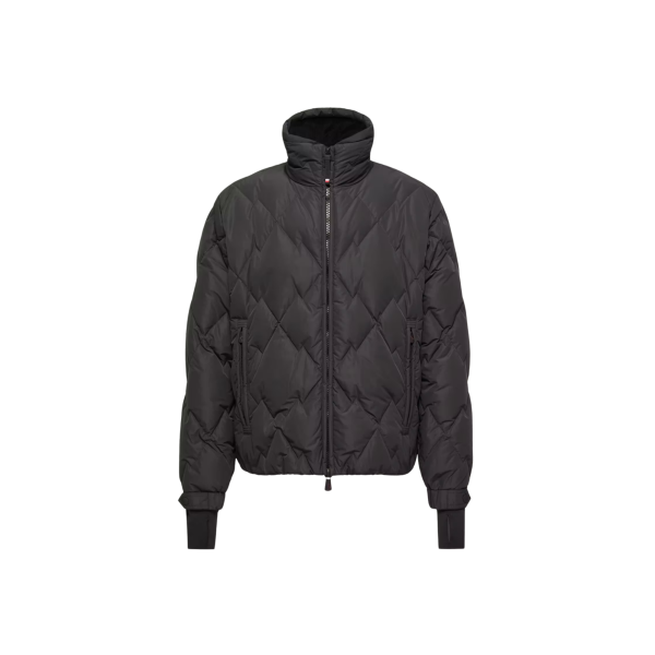 Doudoune courte MONCLER Bramans polyester matelassée losange noir Grenoble Collection