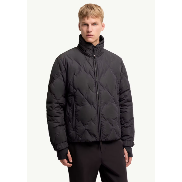 Doudoune courte MONCLER Bramans polyester matelassée losange noir Grenoble Collection