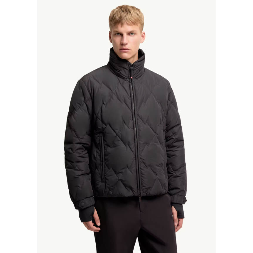 Doudoune courte MONCLER Bramans polyester matelassée losange noir Grenoble Collection