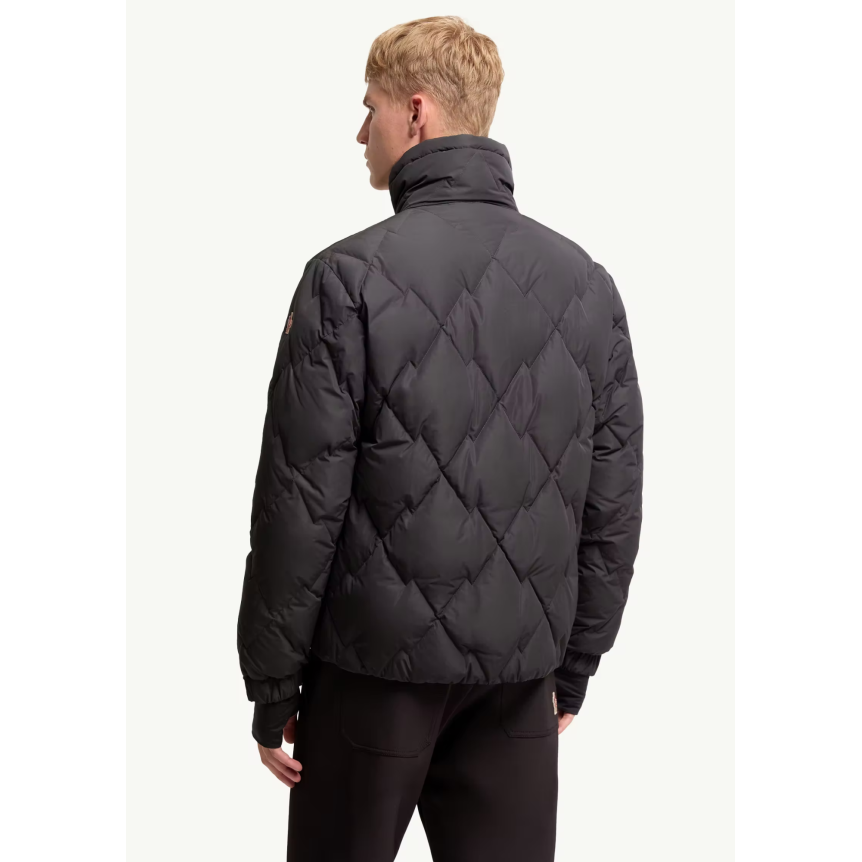 Doudoune courte MONCLER Bramans polyester matelassée losange noir Grenoble Collection