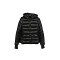 Doudoune de ski à capuche Armoniques nylon noir bouton pression Grenoble Collection