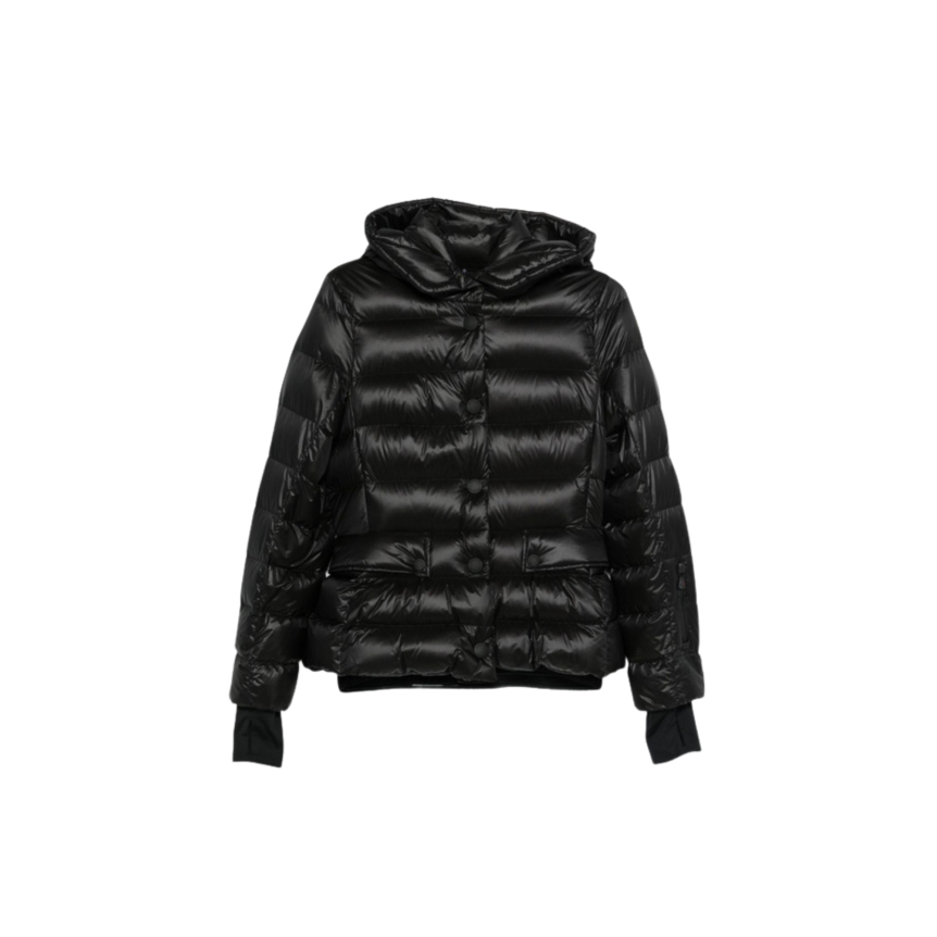 Doudoune de ski à capuche MONCLER Armoniques nylon noir bouton pression Grenoble Collection