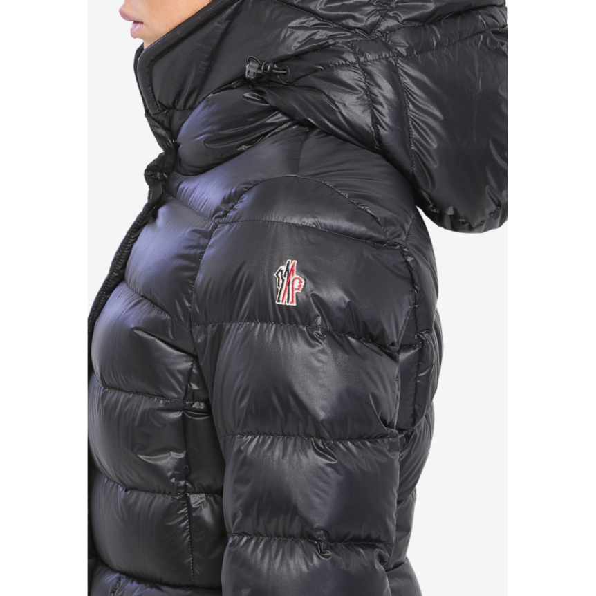 Doudoune de ski à capuche MONCLER Armoniques nylon noir bouton pression Grenoble Collection